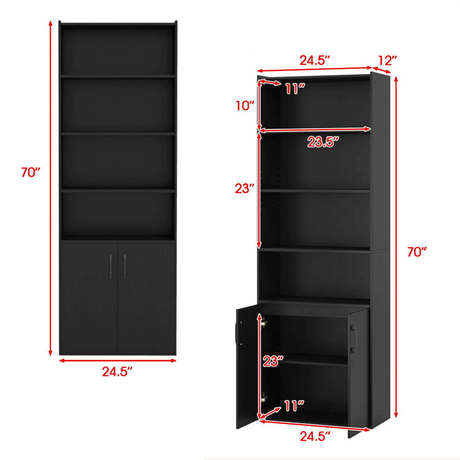 24.5" 12" 10" 11" 23.5" 70" 23" 70" 24.5" 23" 11" 24.5"