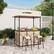 Alt View 1. Costway - 3 PCS Patio Bar Set with Tempered Glass Bar Table Metal Storage Shelves for Garden - Brown.
