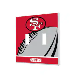 Keyscaper - San Francisco 49ers Passtime Design Double Toggle Lightswitch Plate - Multicolor