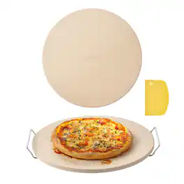 VEVOR - Pizza Stone, 16 in Round Pizza Stone, 0.67" Thick Extra Large Baking-Stone, 1450℉ Heat-Resistant Cooking Stones - Beige