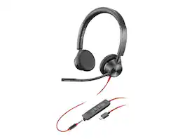 HP - Poly Blackwire 3325 USB-C Headset - Stereo, 3.5mm, 7 ft, Noise Canceling - Black