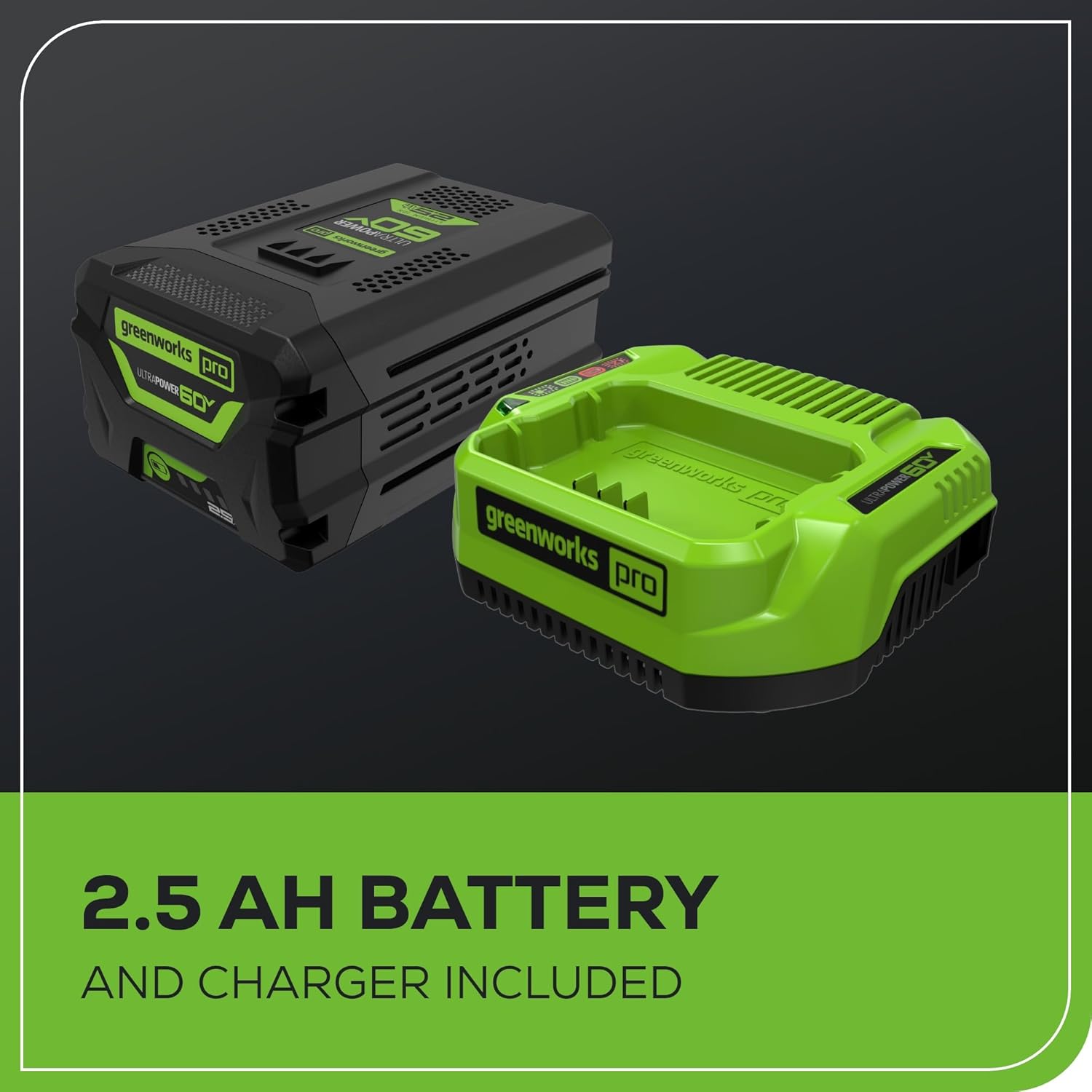 A09 | greenworks BETE/PONE pro 60Y Graanwaris pn greenworks pro URD D 2.5 BATTERY AND CHARGER INCLUDED