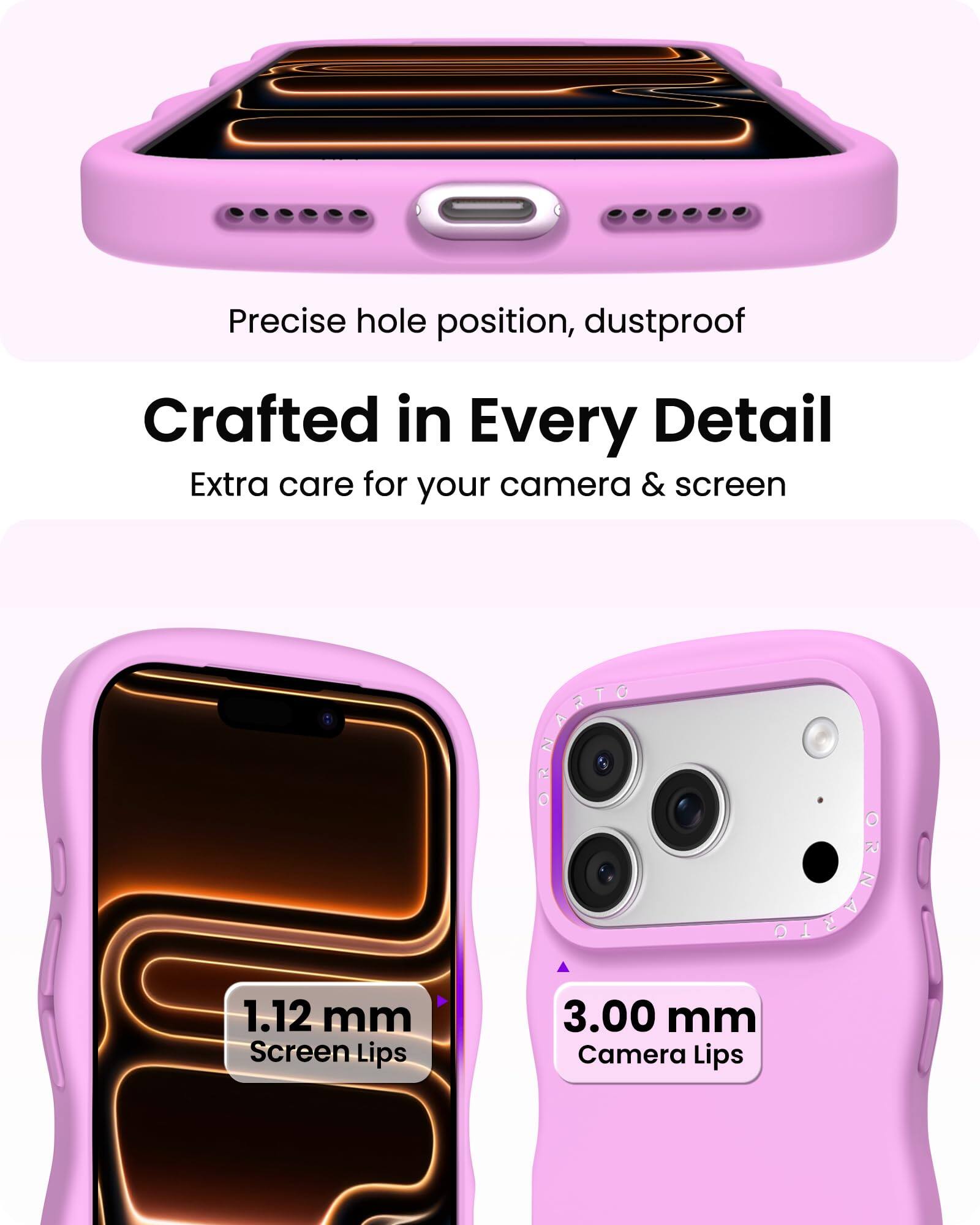 Precise hole position, dustproof

Crafted in Every Detail
Extra care for your camera & screen

1.12 mm Screen Lips

3.00 mm Camera Lips