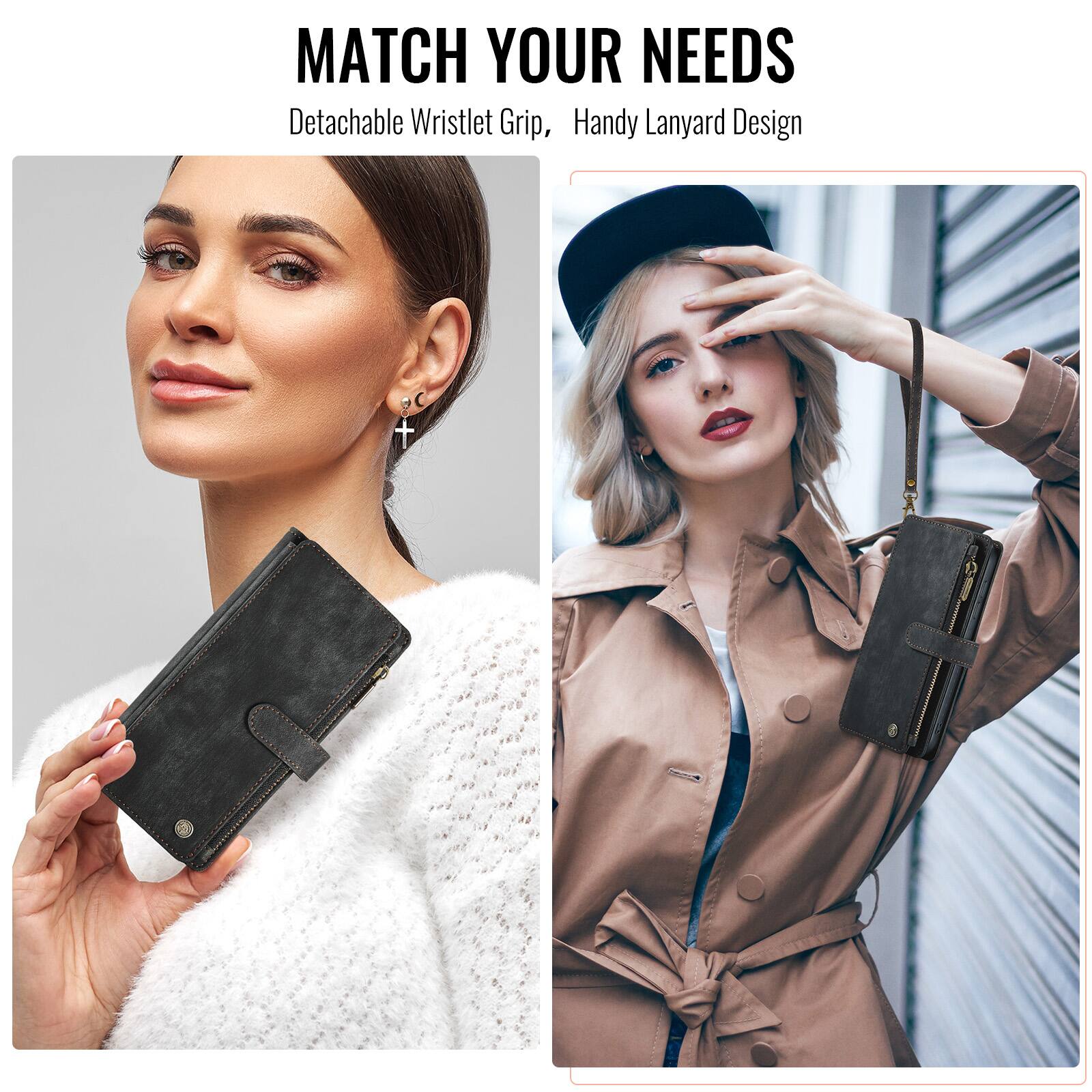 MATCH YOUR NEEDS  
Detachable Wristlet Grip, Handy Lanyard Design