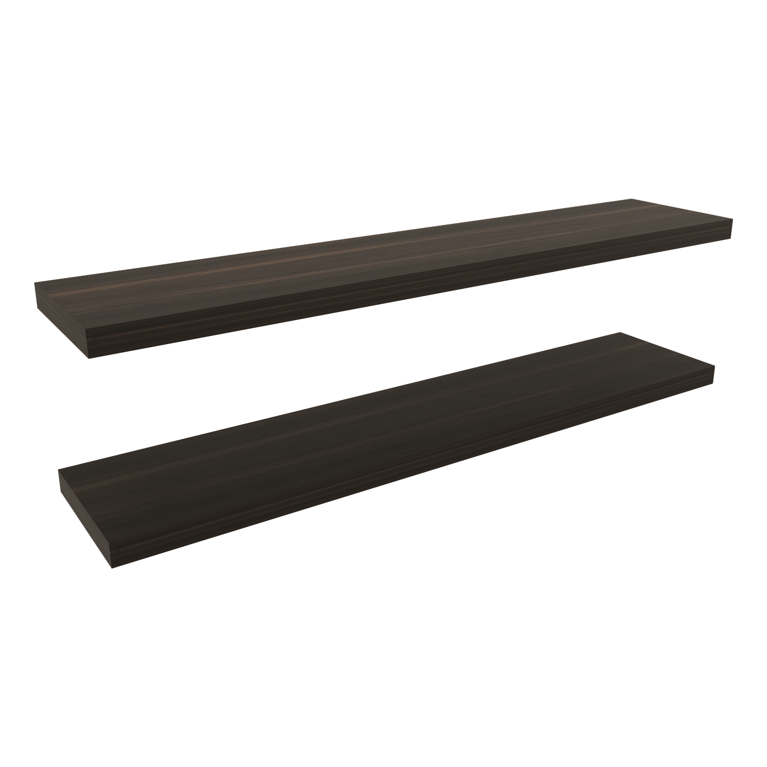 Angle. TuHome - Ecco 31.5" Wide Floating Shelves Set Of 2, Shelves For Wall Decor For Bedroom, Bathroom Storage Shelves. - Dark Oak.