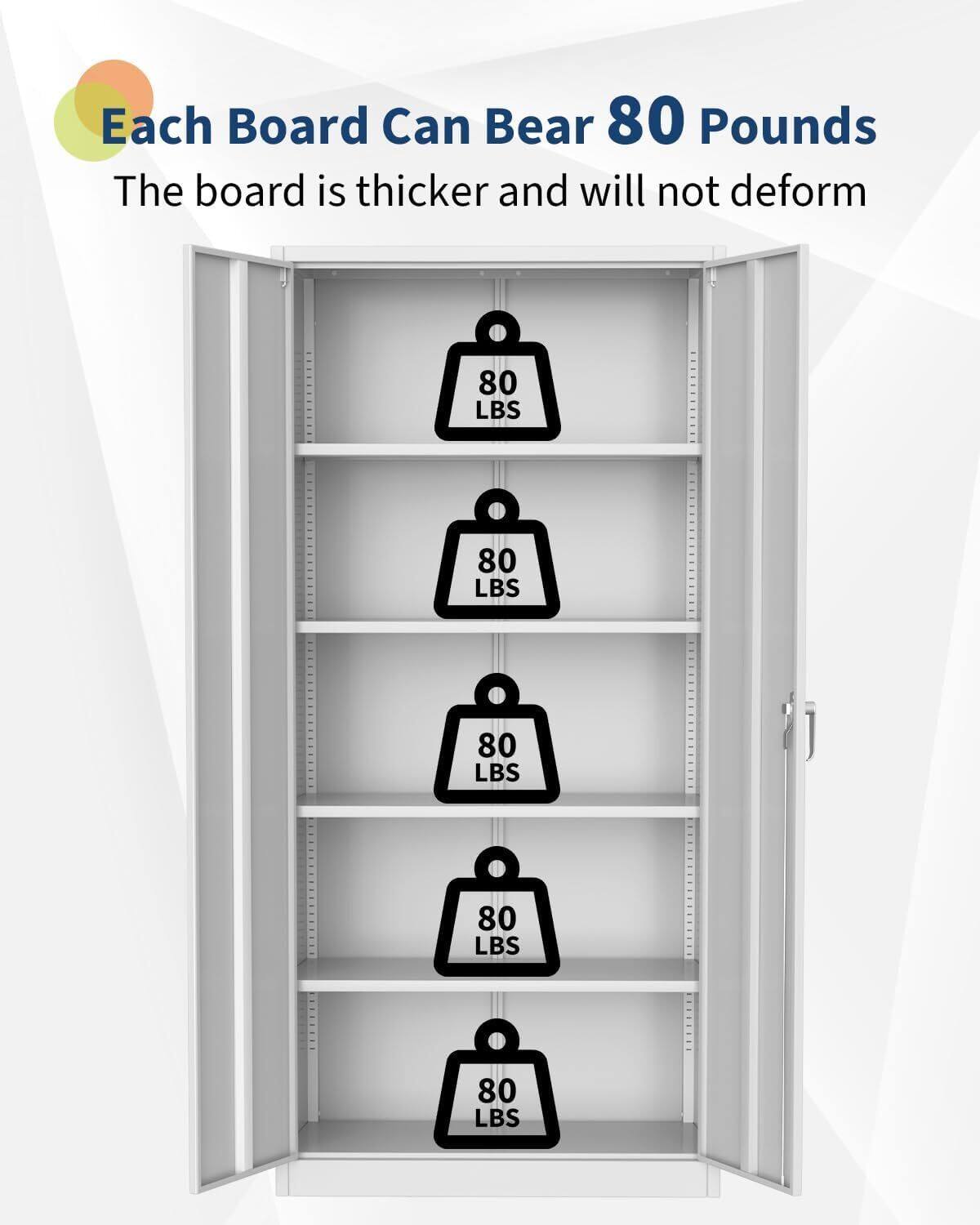 Each Board Can Bear 80 Pounds  
The board is thicker and will not deform  
80 LBS  
80 LBS  
80 LBS  
80 LBS  
80 LBS