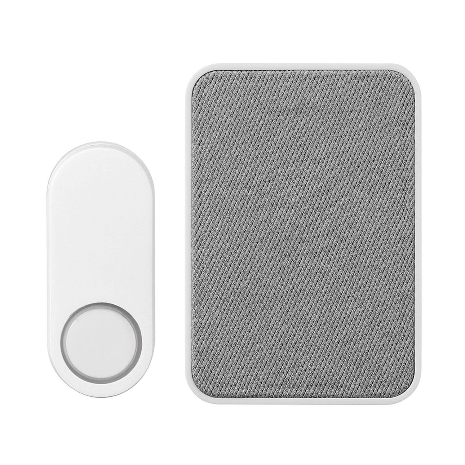 Front. HEATH ZENITH - Heath Zenith Gray/White Plastic Wireless Doorbell Kit.