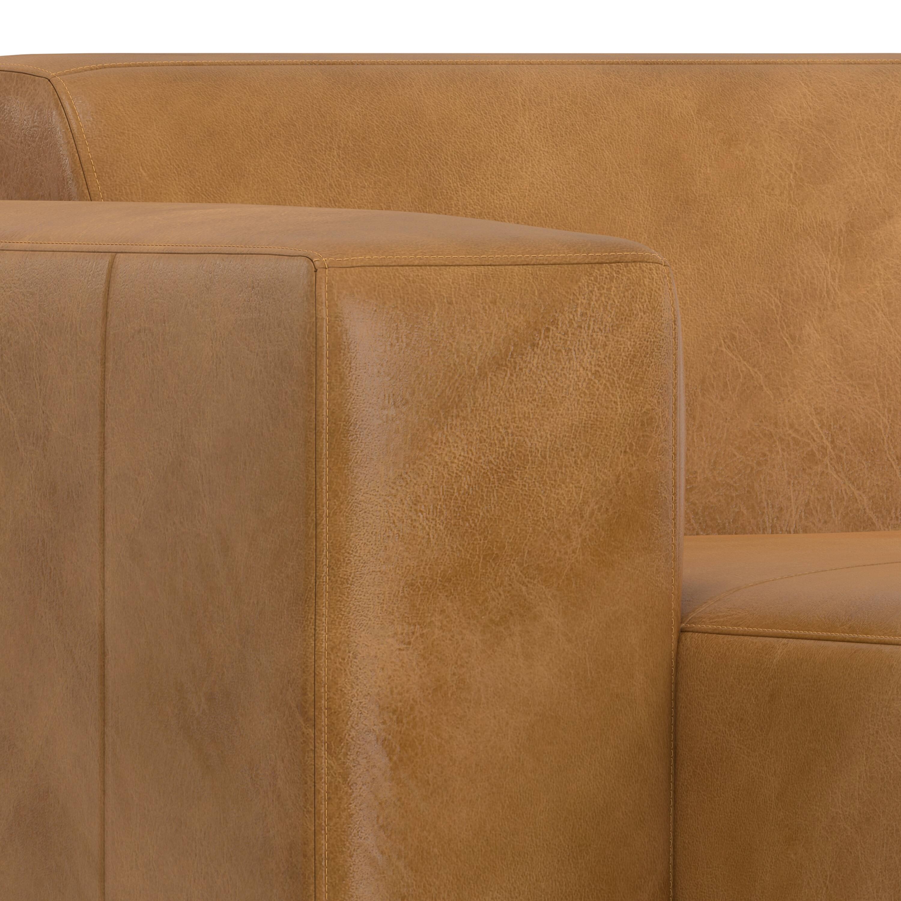 Alt View 6. Simpli Home - Rex Left Chaise Sofa Module in Genuine Leather - Sienna.