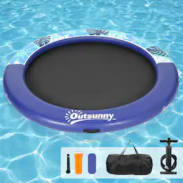 Outsunny - Inflatable Water Hammock Floating Ring, Inflatable Floating Dock Platform for for Lakes, Pools