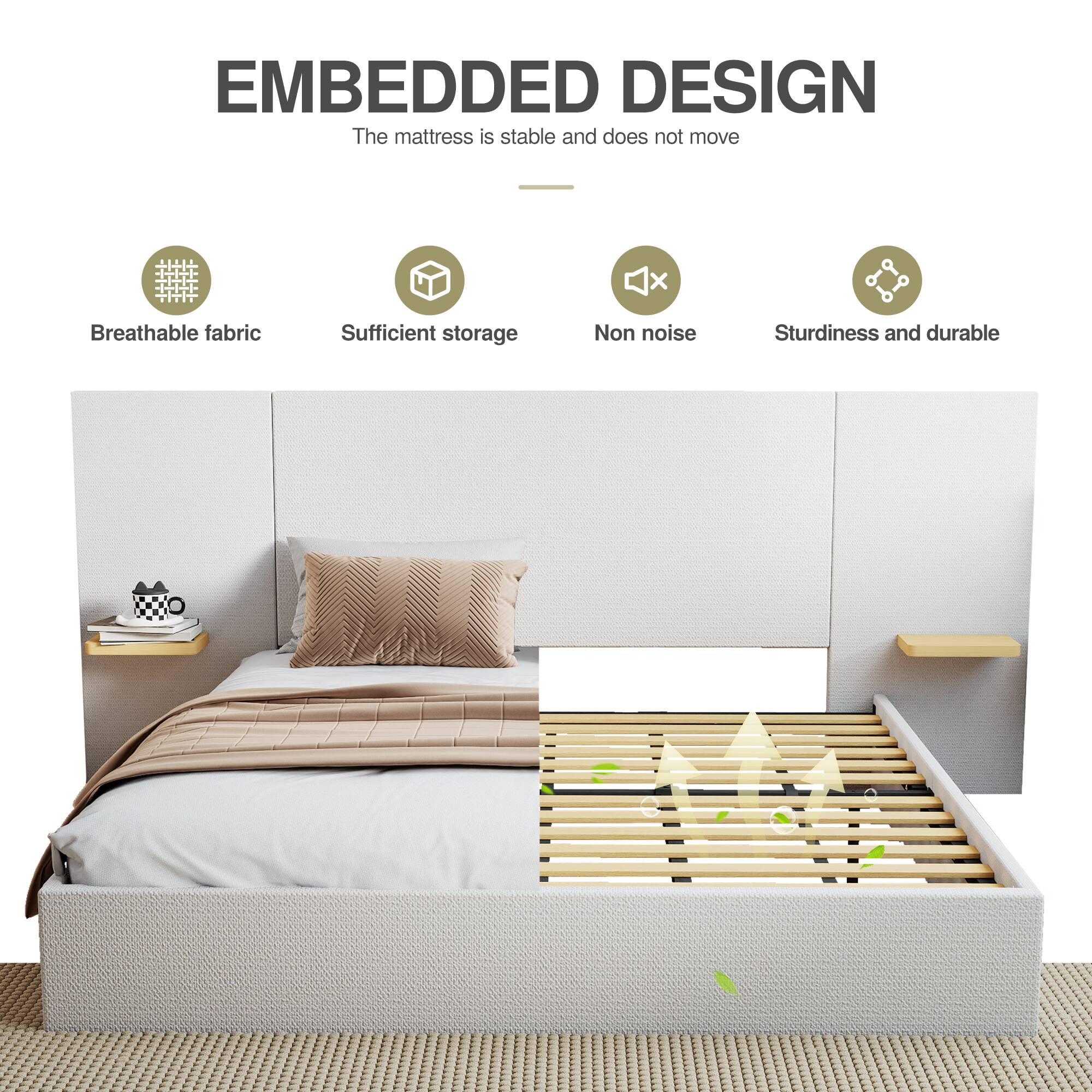 EMBEDDED DESIGN  
The mattress is stable and does not move

- Breathable fabric
- Sufficient storage
- Non noise
- Sturdiness and durable