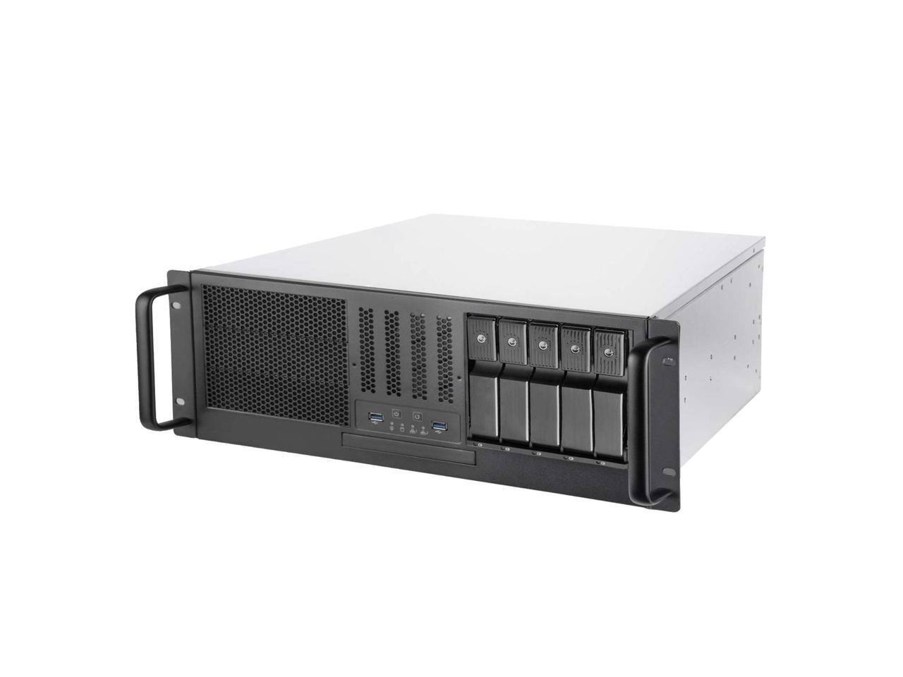 Alt View 1. SilverStone - SilverStone RM41-H08 Silver SGCC 4U Rackmount Server Chassis 3 x 5.25" drive bay External 5.25" Drive Bays - Silver.
