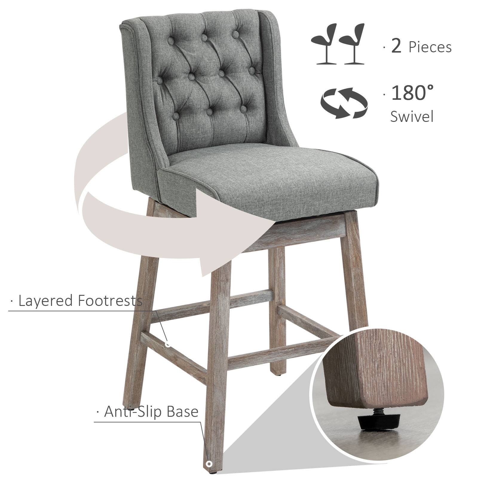 2 Pieces 180° Swivel Layered Footrests Anti-Slip Base