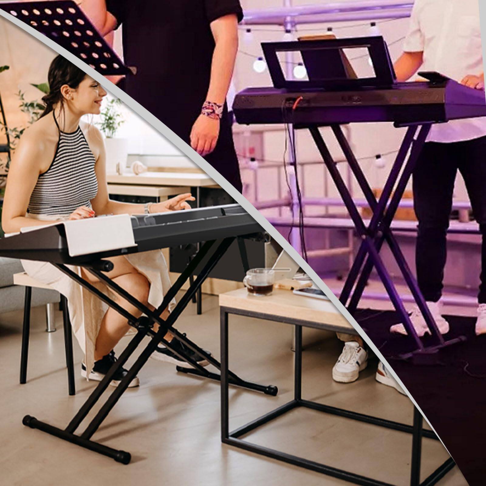 Alt View 4. MAGICAL RUBS - Stands And Bench Set Heavy Duty Double-x Stand Adjustable Digital Piano With Lockable Straps (piano X 1 1) - Default.