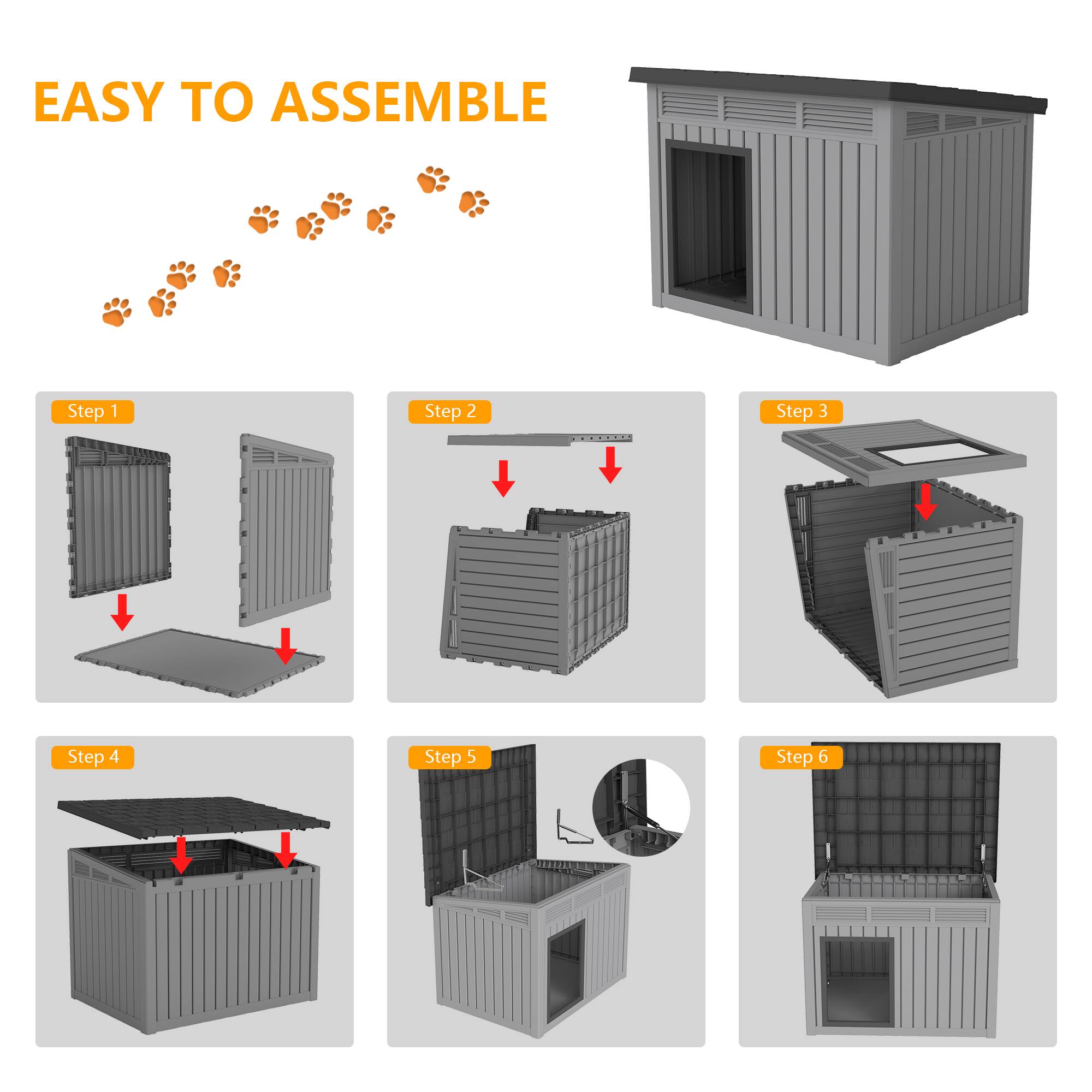 EASY TO ASSEMBLE

Step 1
Step 2
Step 3
Step 4
Step 5
Step 6