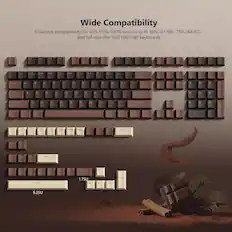 Wide Compatibility
Universal compatibility for 60%/75%/100% layouts to fit 60% (61/68), 75% (84/87), and full-size (96/100/104/108) keyboards