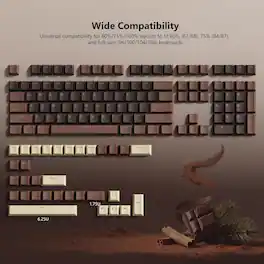 Womier - Shine Through Keycaps, PBT Keycap Cherry Profile Custom Keys Set for Cherry Gateron MX Switches Mechanical Keyboard - Brown-133 Keys