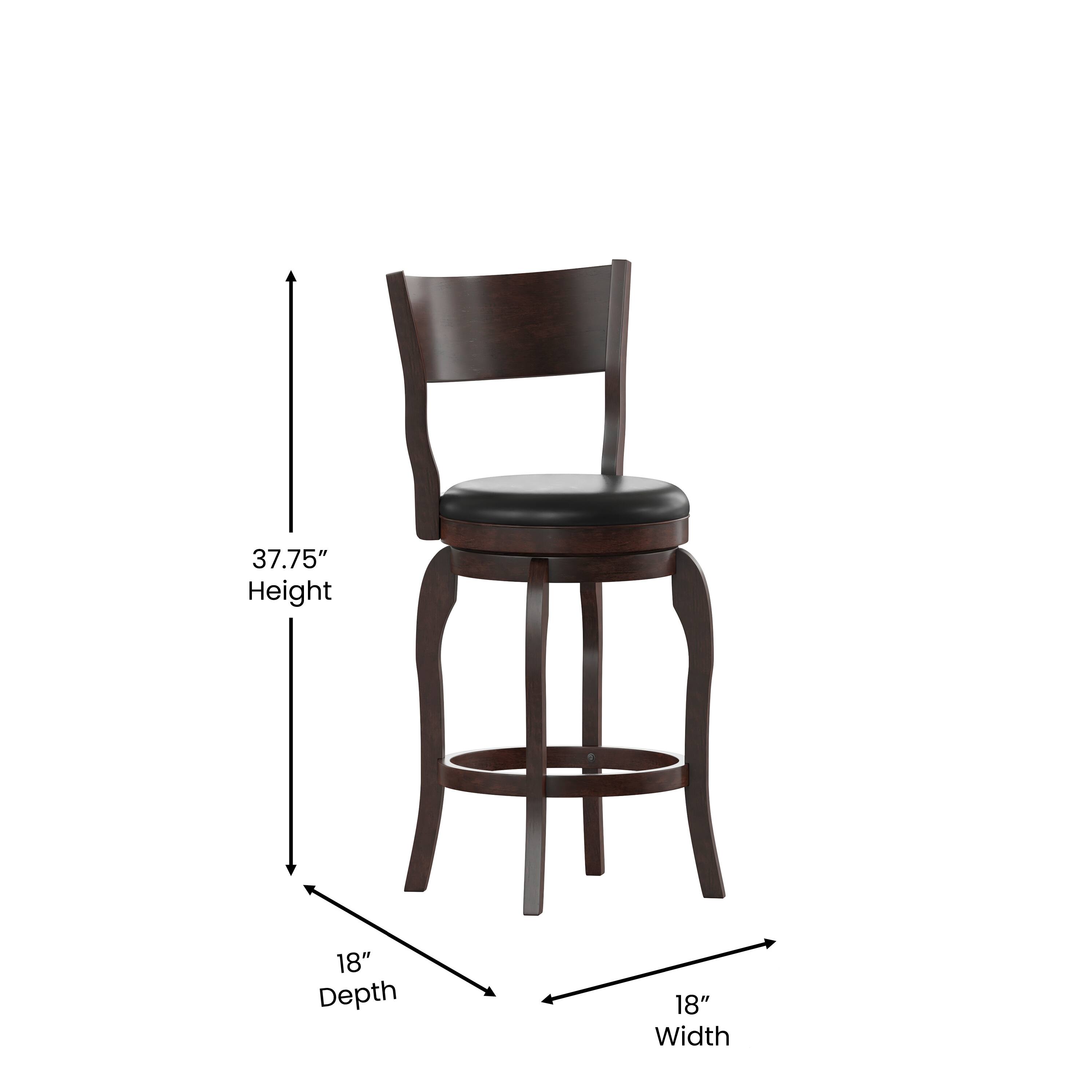 37.75" Height, 18" Depth, 18" Width