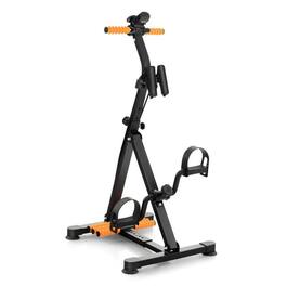 Loheer - Pedal Exercise Bike Foldable Seated Exerciser for Seniors, Adjustable Resistance, LCD Monitor - Yellow & Black