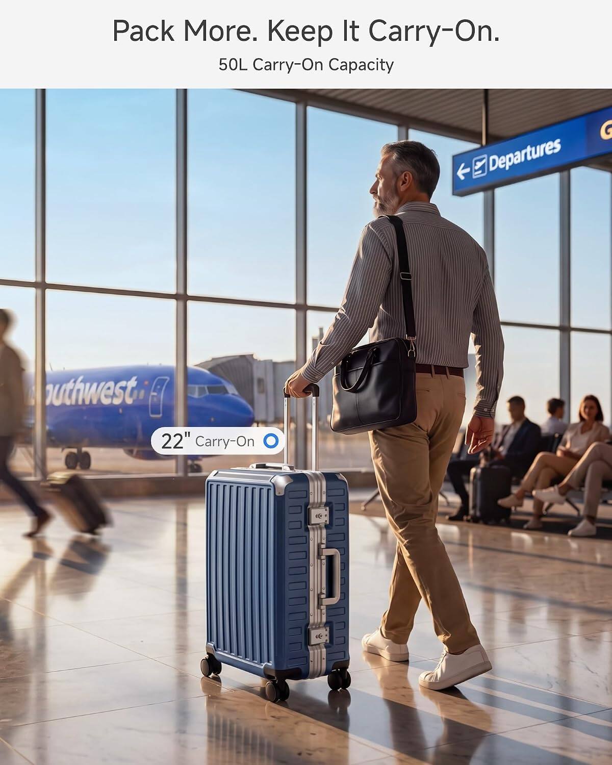 Pack More. Keep It Carry-On.  
50L Carry-On Capacity  

Departures  

Southwest 22" Carry-On