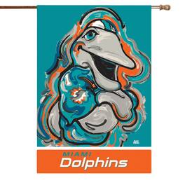 Evergreen Enterprises - Miami Dolphins Justin Patten House Flag - Multicolor