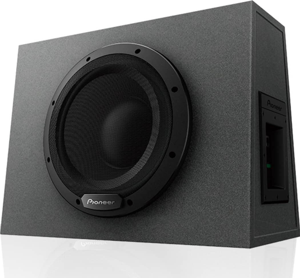 Front. Pioneer - 10" Active Sealed subwoofer w/built-in amplifier - Black.