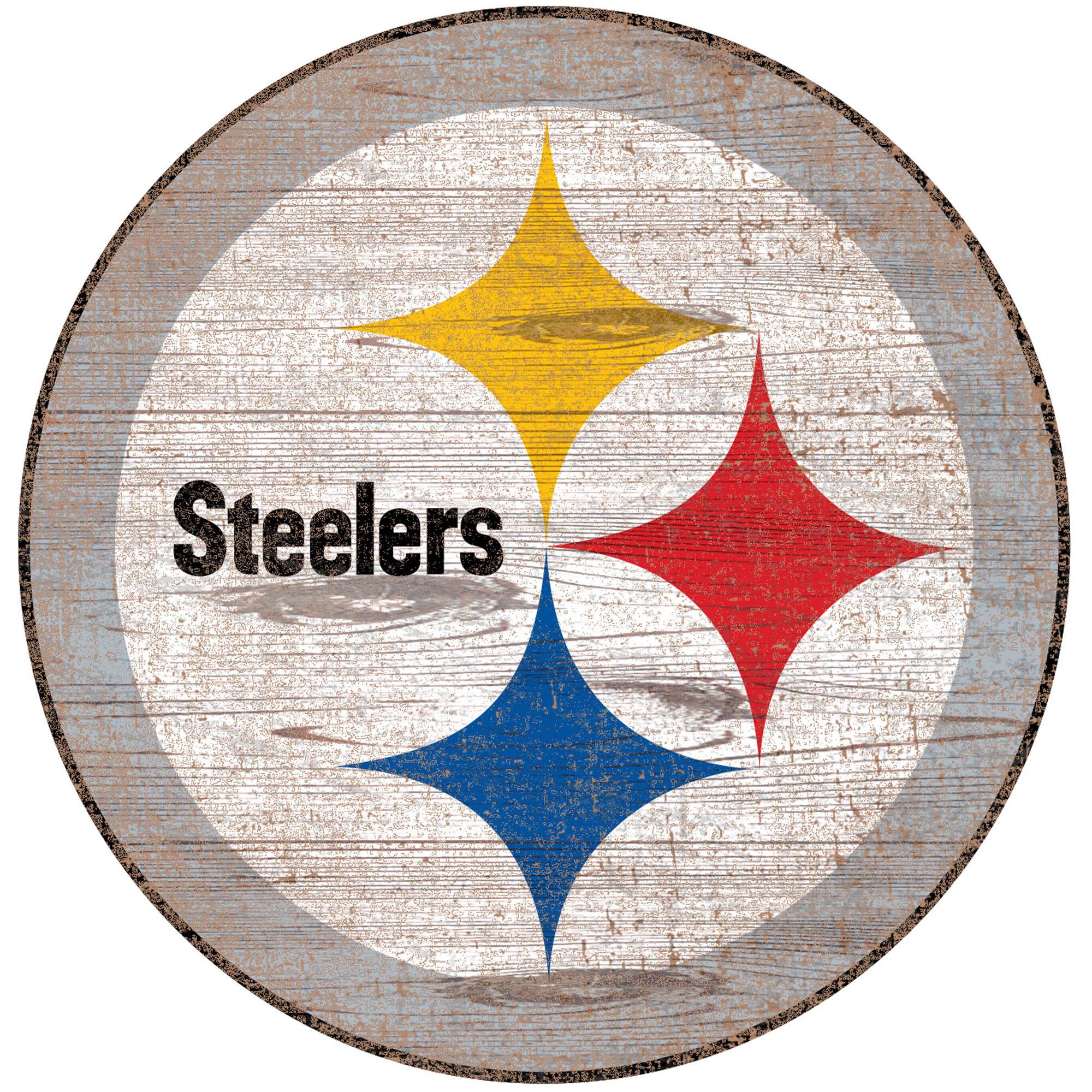 Pittsburgh Steelers Distressed Logo Cutout Sign