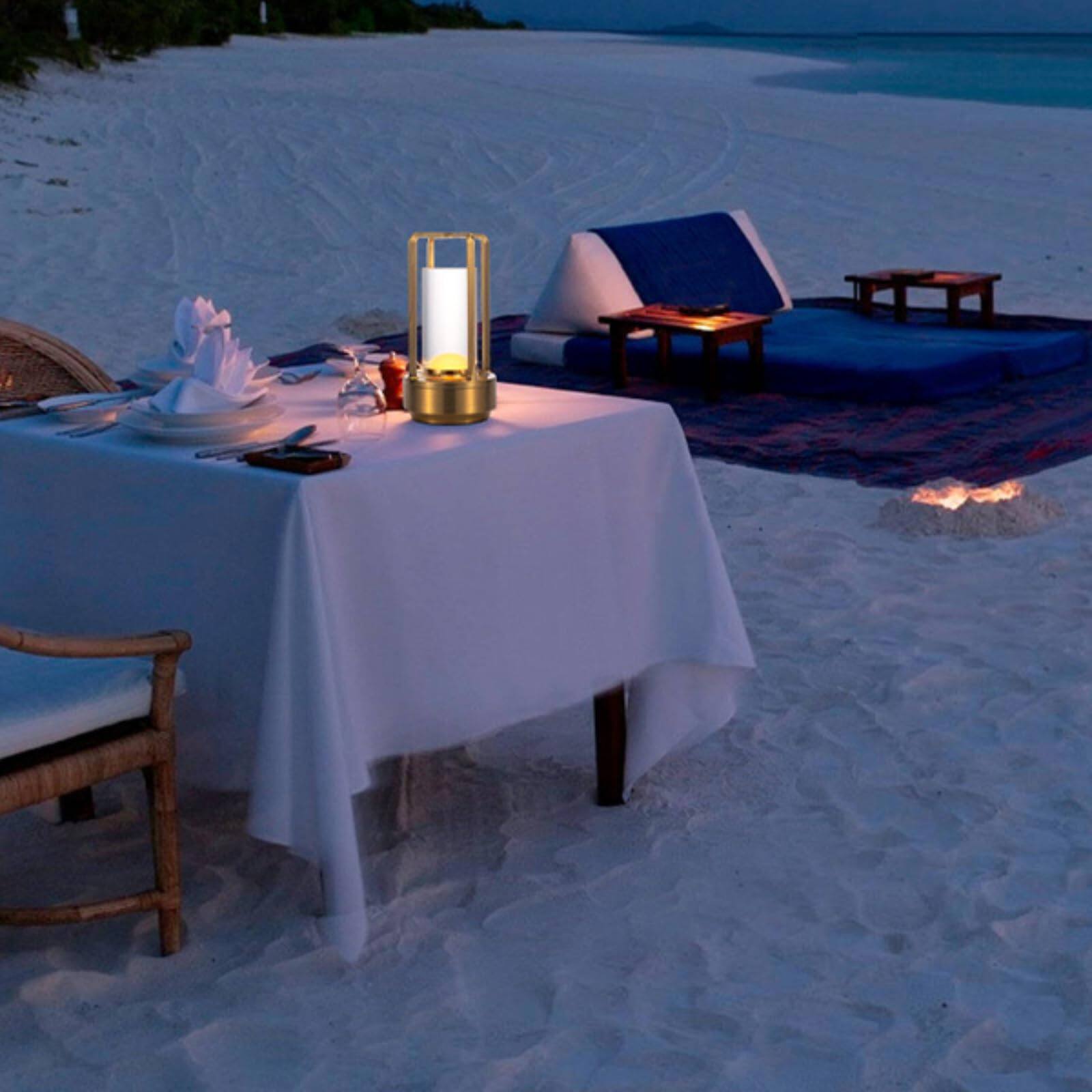 Alt View 2. Dazzling Pops - Portable Outdoor Table Lamp Cordless Dimmable Touch Table Light Rechargeable Battery Operated Lamp Premium - Orange.