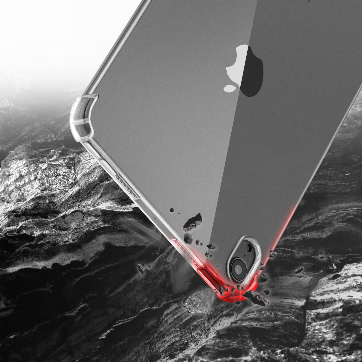 Left. Vena - For Apple iPad Mini 6 Case, iPad Mini A17 Pro Case, iPad Mini 7 Case, TPU Crystal Slim and Light, Protective Cover Clear - Clear.