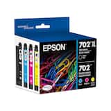 Epson - 702/702XL 4-Pack High-Yield and Standard Capacity Ink Cartridges - Black/Cyan/Magenta/Yellow