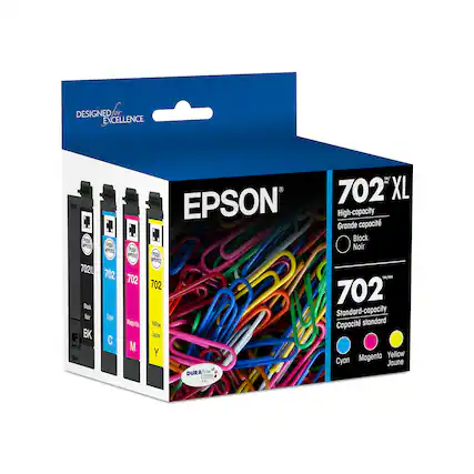 Designed for Excellence Epson 702 702 XL High-capacity Grande capacit Black POR Noir AYOL POOR POZ 702 TN/C M 702 702 Standard-capacity Magenta Yellow Cyan Jaune DURABile a Ultra.