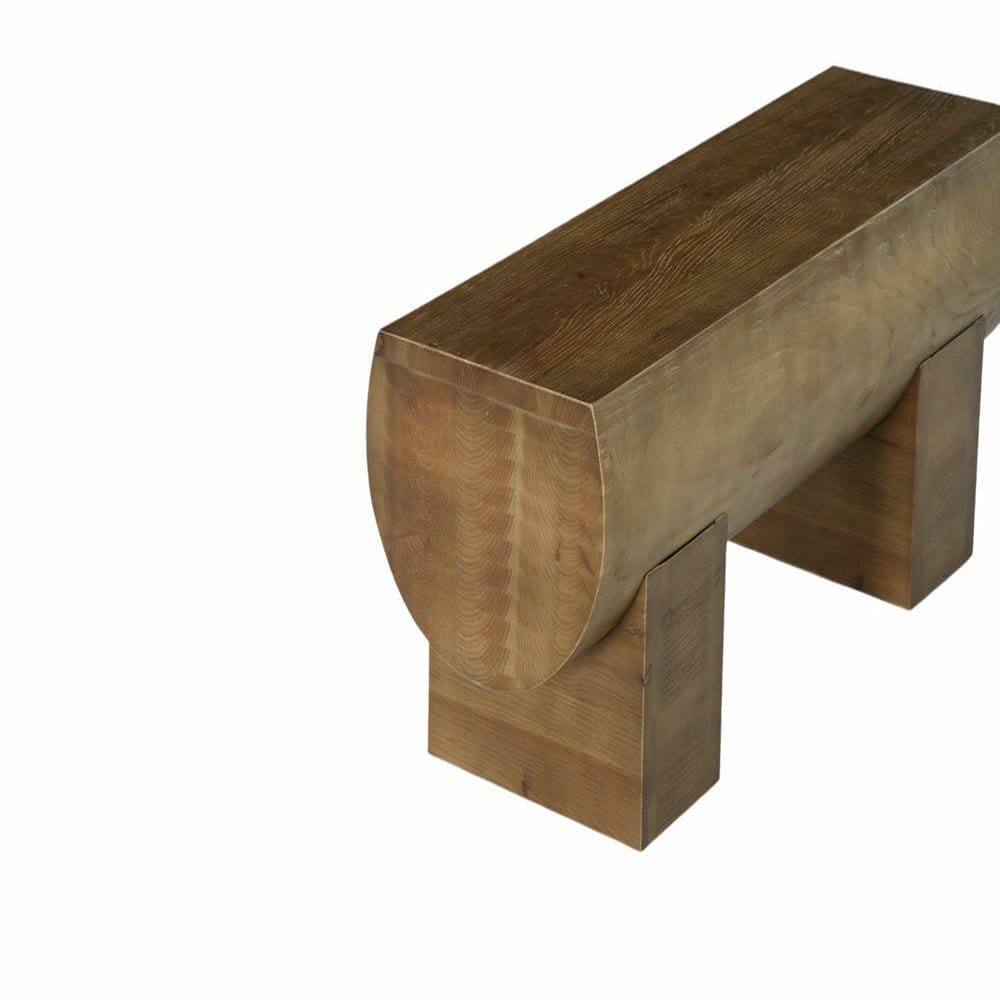 Angle. Kadyn - 47-Inch Solid Wood Farmhouse Entryway Bench, End of Bed Seat, Brown - Brown.