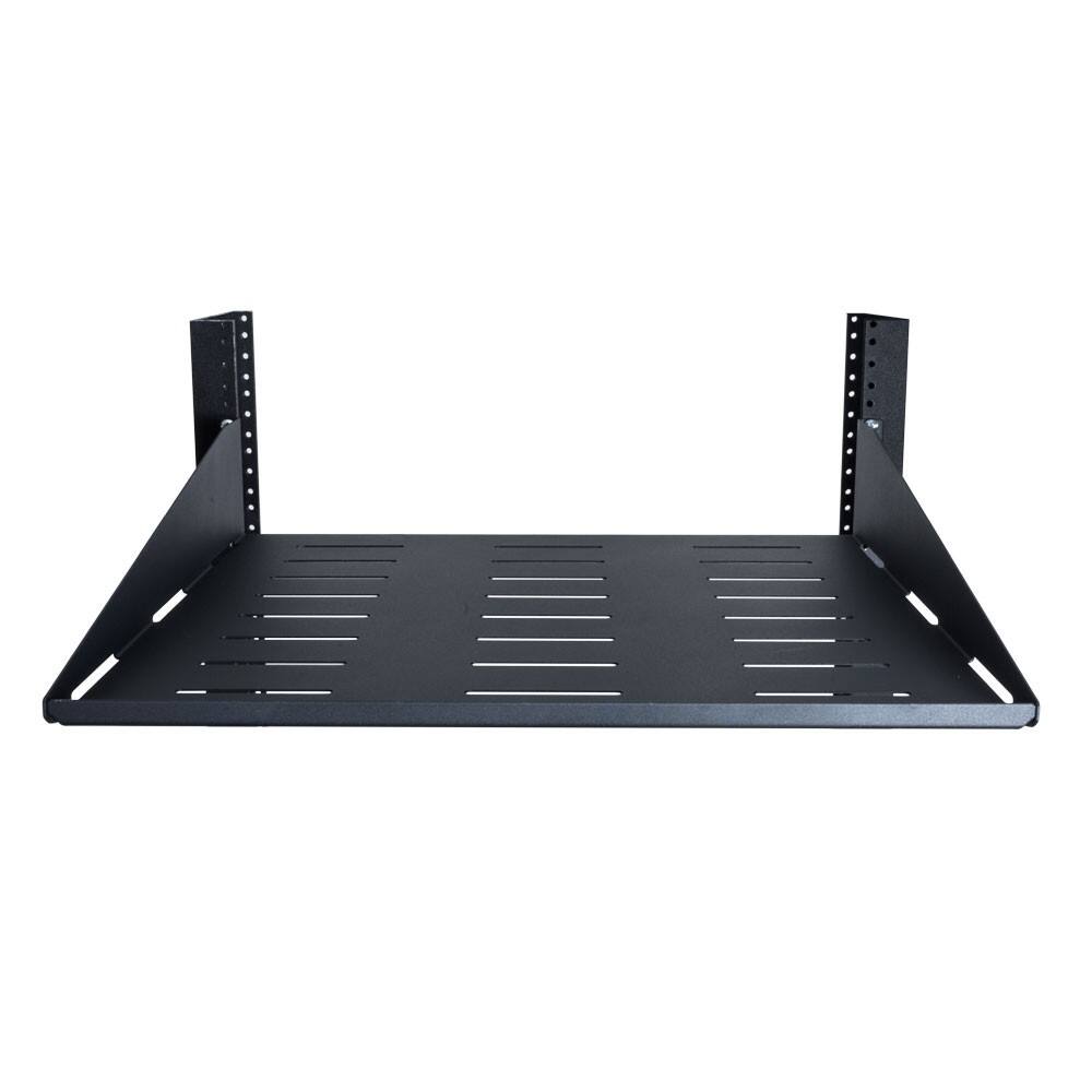 Alt View 10. RackSolutions - RackSolutions 2U 2Post Vented Cantilever Shelf 18in Depth - Black.