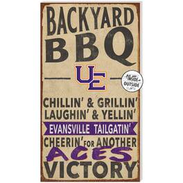 Jardine - Evansville Purple Aces 11'' x 20'' Indoor/Outdoor BBQ Sign - Brown