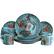Alt View 4. Elama - Elama Butterfly Garden 16 Piece Stoneware Dinnerware Set - Blue and Red.