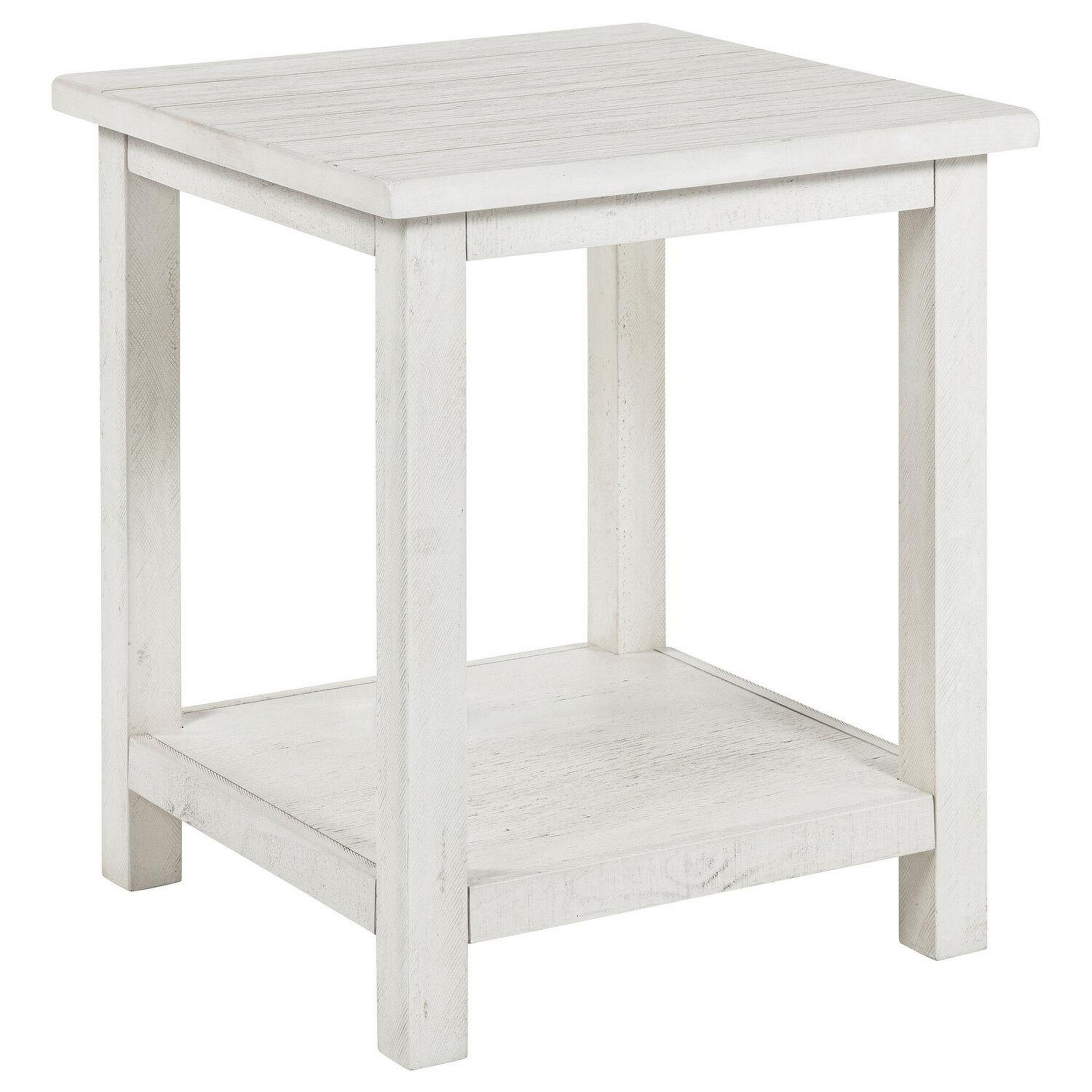 Manhattan Lane - Ayne Side End Table, 1 Bottom Shelf, Wooden Frame, Square 20 Inch - White price history on PriceWatchPro