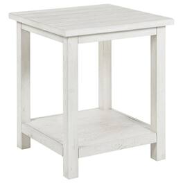 Manhattan Lane - Ayne Side End Table, 1 Bottom Shelf, Wooden Frame, Square 20 Inch - White