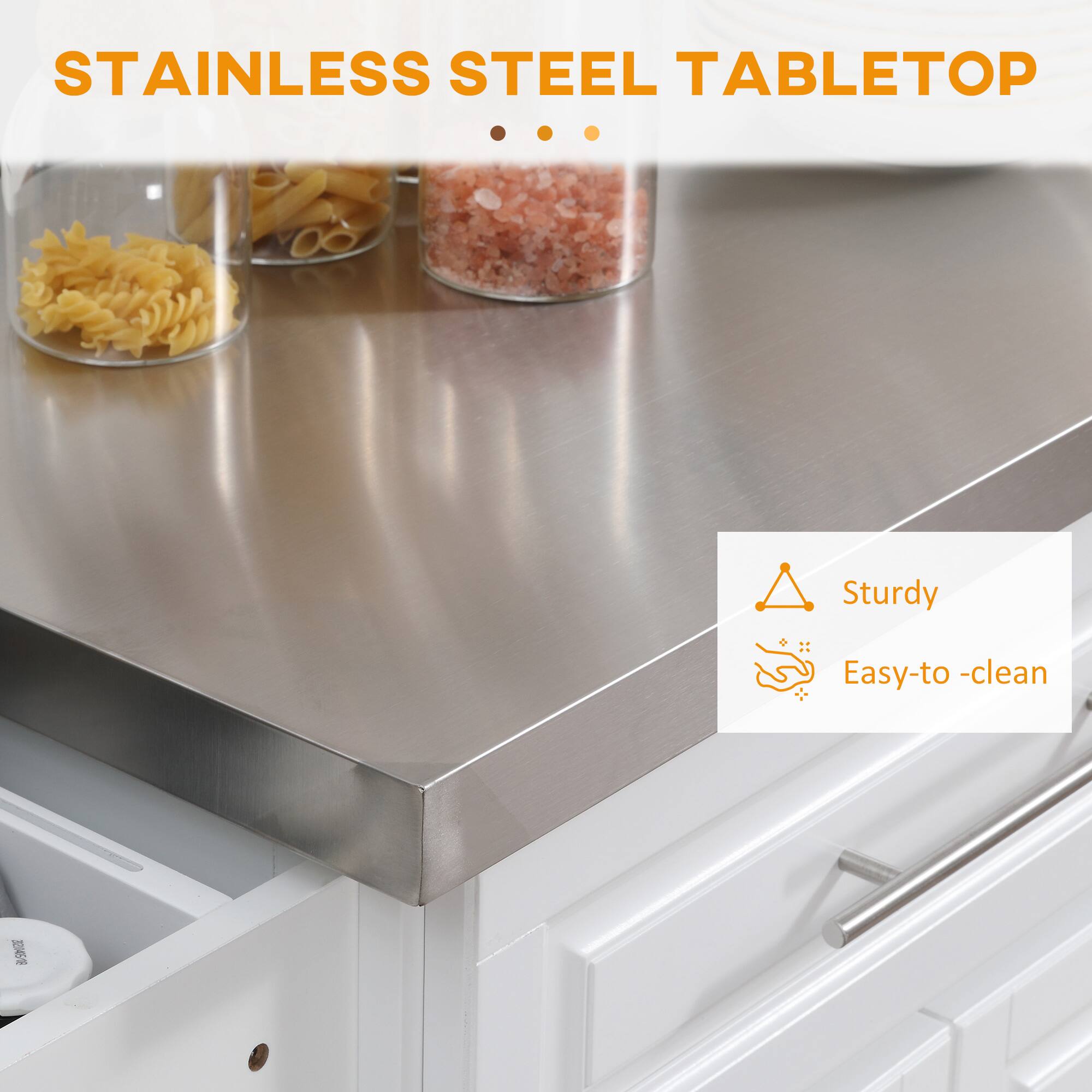 STAINLESS STEEL TABLETOP ... Sturdy Easy-to-clean