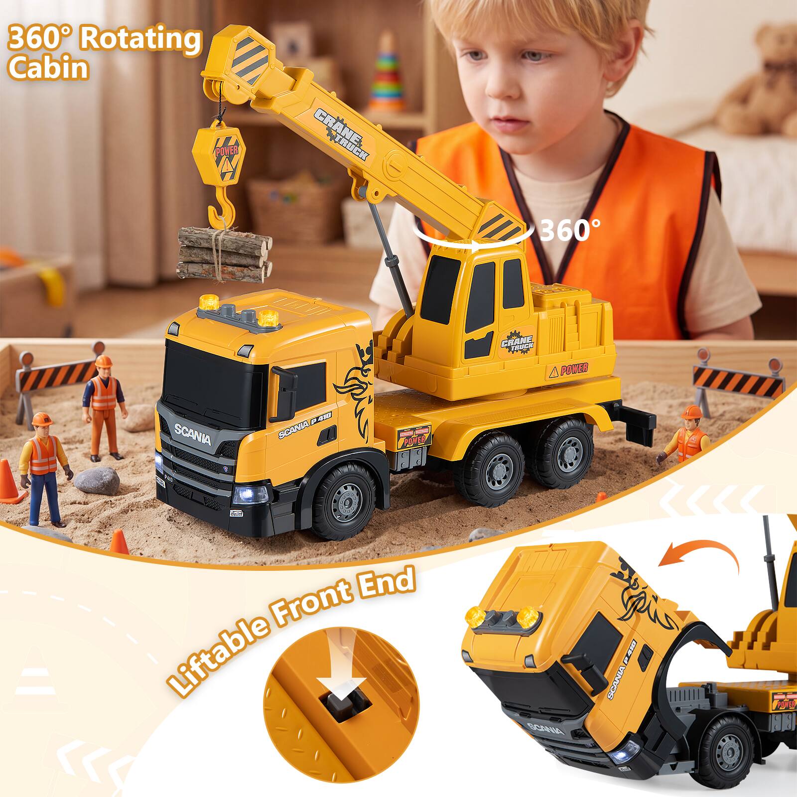 360° Rotating Cabin  
CRANE TRUCK  
POWER  
SCANIA  
PATO SCANIA  
End Front Liftable  
SCANIA