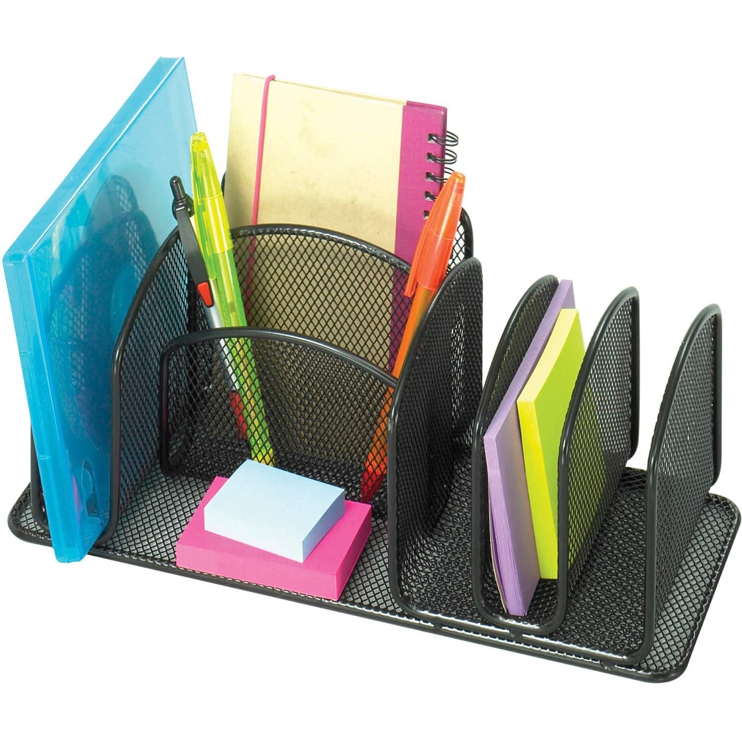 "Safco - Onyx Deluxe Desktop Organizer 12.62"" x 4.25"" x 4.25"" Powder Coated Steel - Black" price history on PriceWatchPro