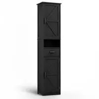 LOVMOR Metal Pantry Storage Cabinet with Freestanding Cupboard and Retractable Doors - White - Front_Zoom