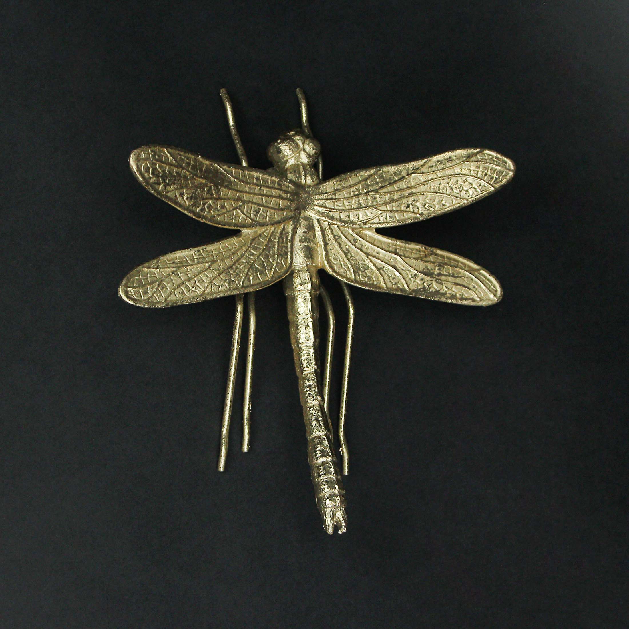 Alt View 1. Contrast Inc. - 7 Inch Resin Gold Dragonfly Painted Sculpture Wall Art Home Decor Hanging Statue - Gold.