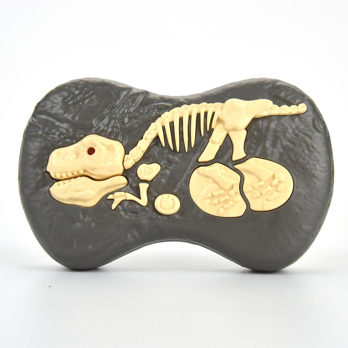 Back. JuzToys - Remote Control Dinosaur Toy, Velociraptor RC Dino Toy with 3D Eye LED Light, Roaring & Shaking Head – Gray - Gray.