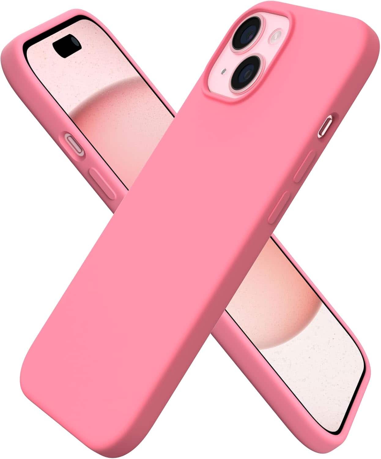Front. Ornarto - ORNARTO Compatible with iPhone 15 Case 6.1", Slim Liquid Silicone 3 Layers Full Covered Protective Cover-Sweetie Pink - Sweetie Pink.