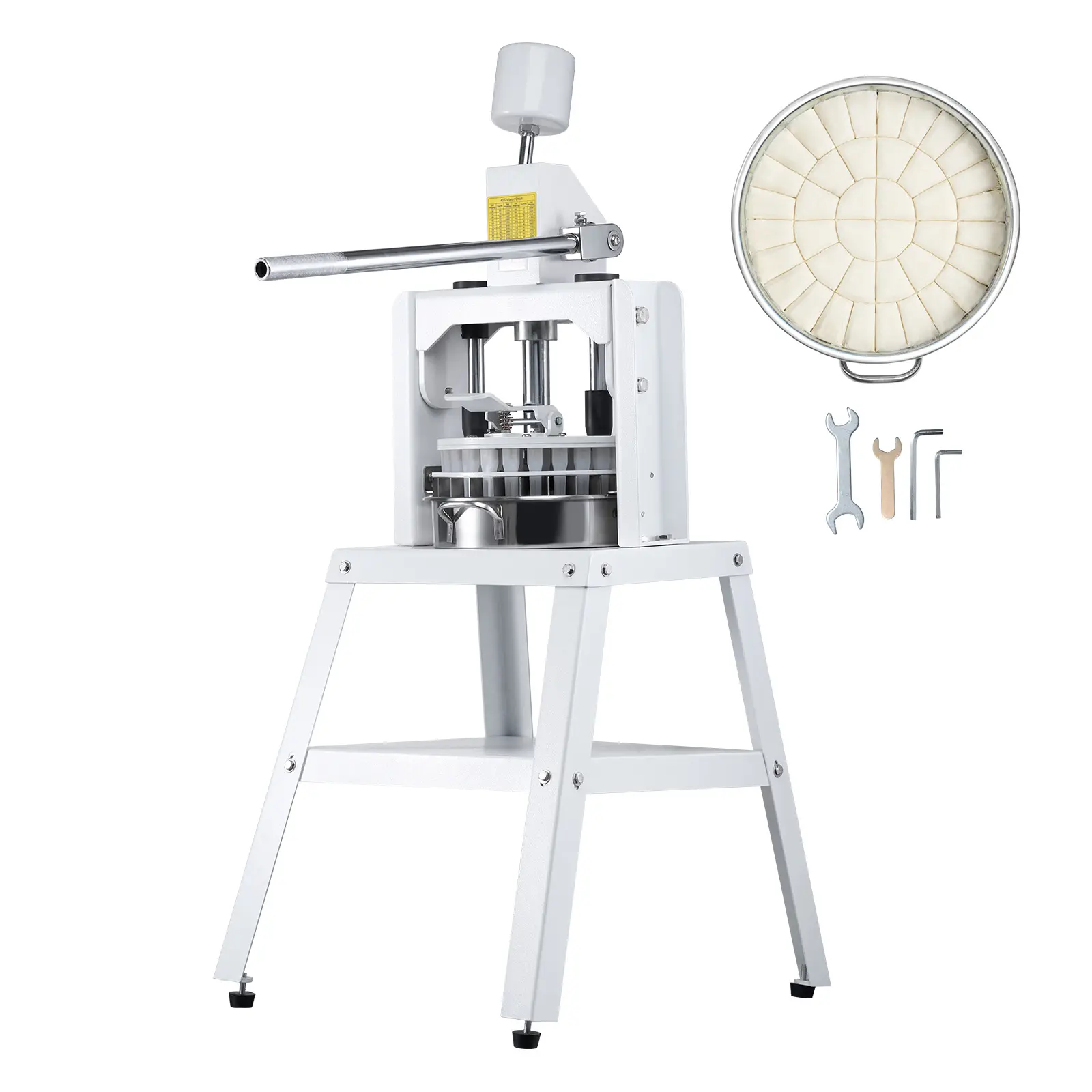 Alt View 5. VEVOR - Dough Divider Rounder, 40PCS Manual Dough Equal Divider Machine, 1.06oz - 4.94oz Hand Press Dough Cutter - White.