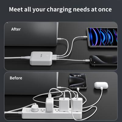 Cuktech Usb C 100w Lader, 3 Poorten Gan Iii En Pps Pd3.0 Cuktech Usb C 100w Lader, 3 Poorten Gan Iii En Pps Pd3.0