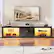 Alt View 1. Bestier - 80-inch TV Stand for 75-85 Inch TVs, LED Lights, Fluted Cabinet & Adjustable Shelves - Glossy Black.