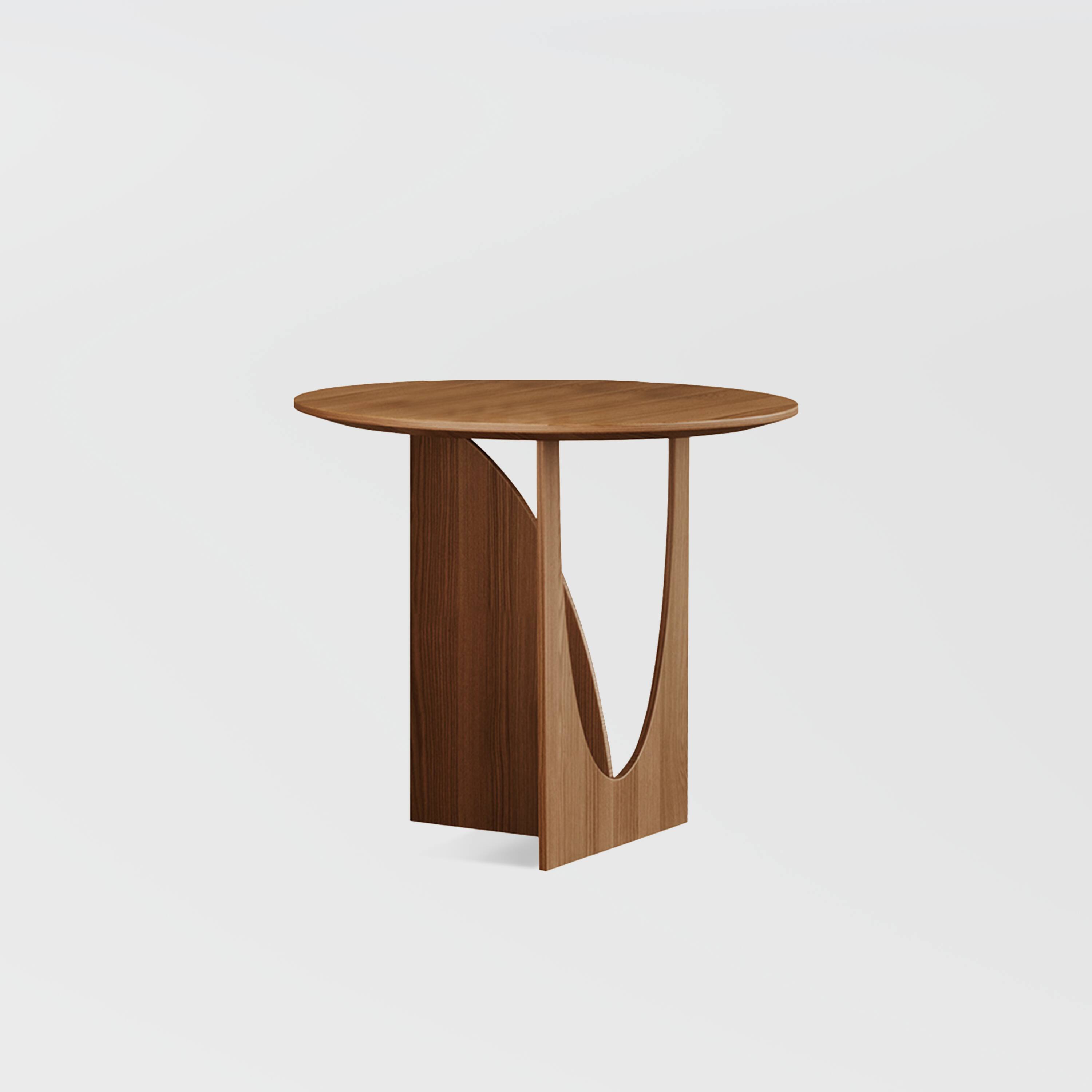 Alt View 5. POVISON - 19.69" Mid-century Modern Round Side Table, Minimalist End Table, Walnut Color - Walnut Color.