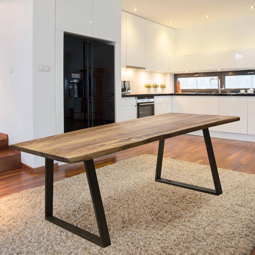 Angle. AmeriHome - AmeriHome Dining Table 63" x 35" with Legs, Seats 4 to 6 - Brown/Black.