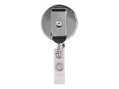 Alt View 4. Advantus - Badge Reels, 12/Box - Black/Silver.
