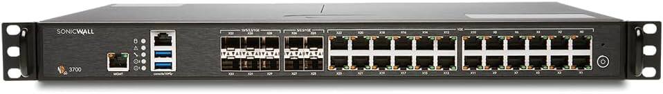 Front. SonicWall - NSa 3700 Gen 7 Firewall, Secure Upgrade Plus Essential Edition 2-Year - Black.